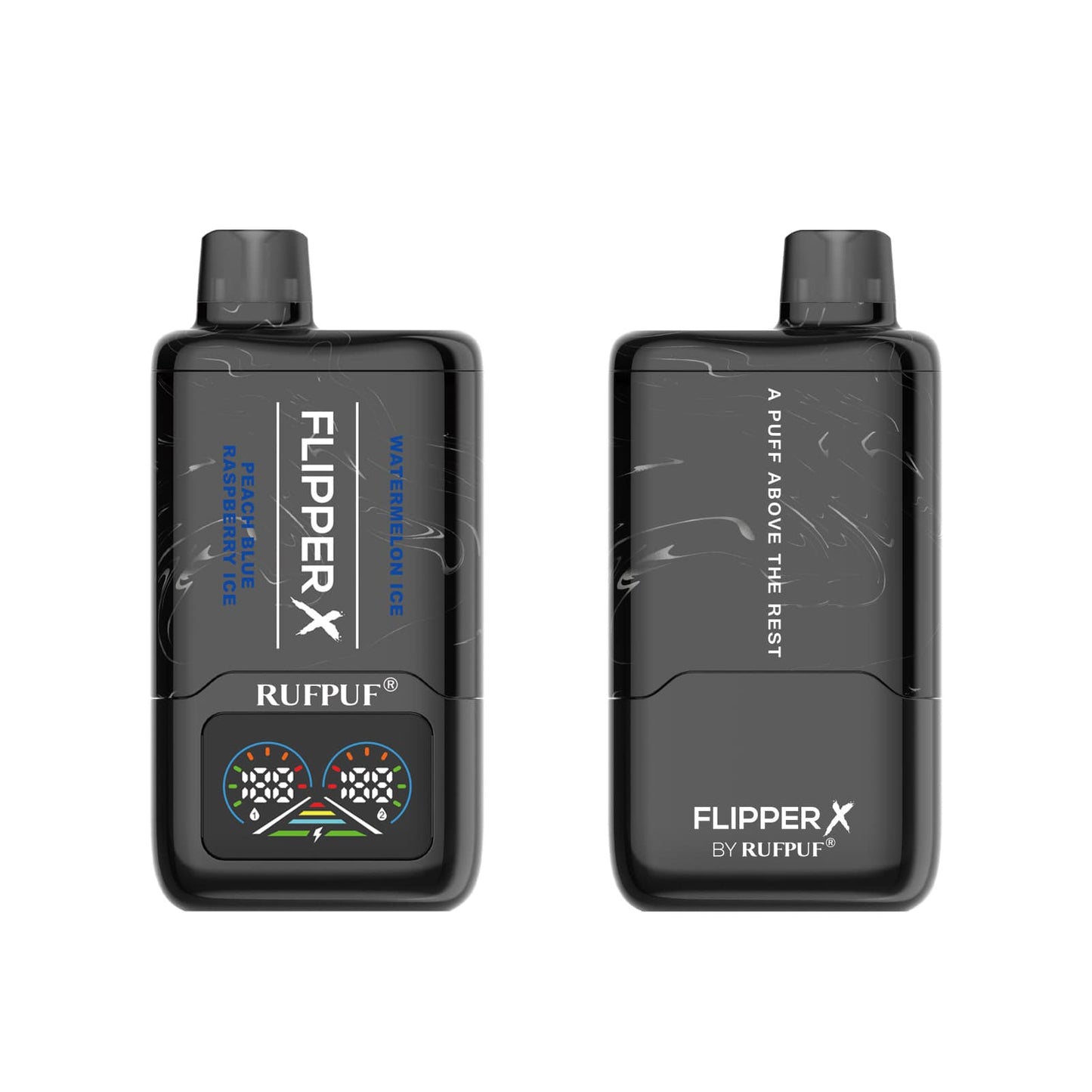 Flipper X By Rufpuf Peach Blue Raspberry Ice + Watermelon Ice - 20,000 Puffs Disposable