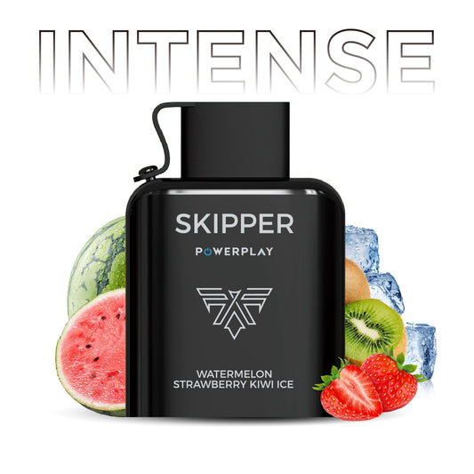 Skipper Powerplay Watermelon Strawberry Kiwi Ice Intense Series - 16,000 Puffs Disposable