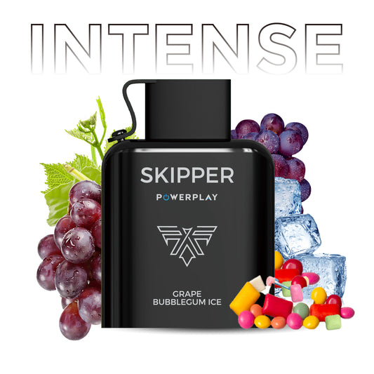 Skipper Powerplay Grape Bubblegum Ice Intense Series - 16,000 Puffs Disposable