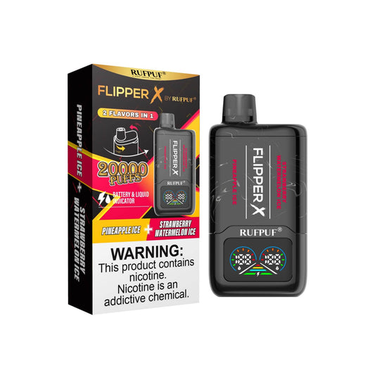 Flipper X By Rufpuf Strawberry Watermelon Ice + Pineapple Ice - 20,000 Puffs Disposable