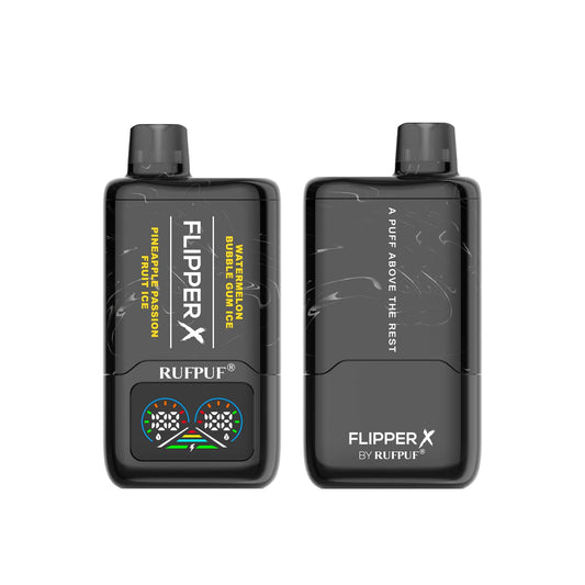 Flipper X By Rufpuf Watermelon Bubblegum Ice + Pineapple Passionfruit Ice - 20,000 Puffs Disposable