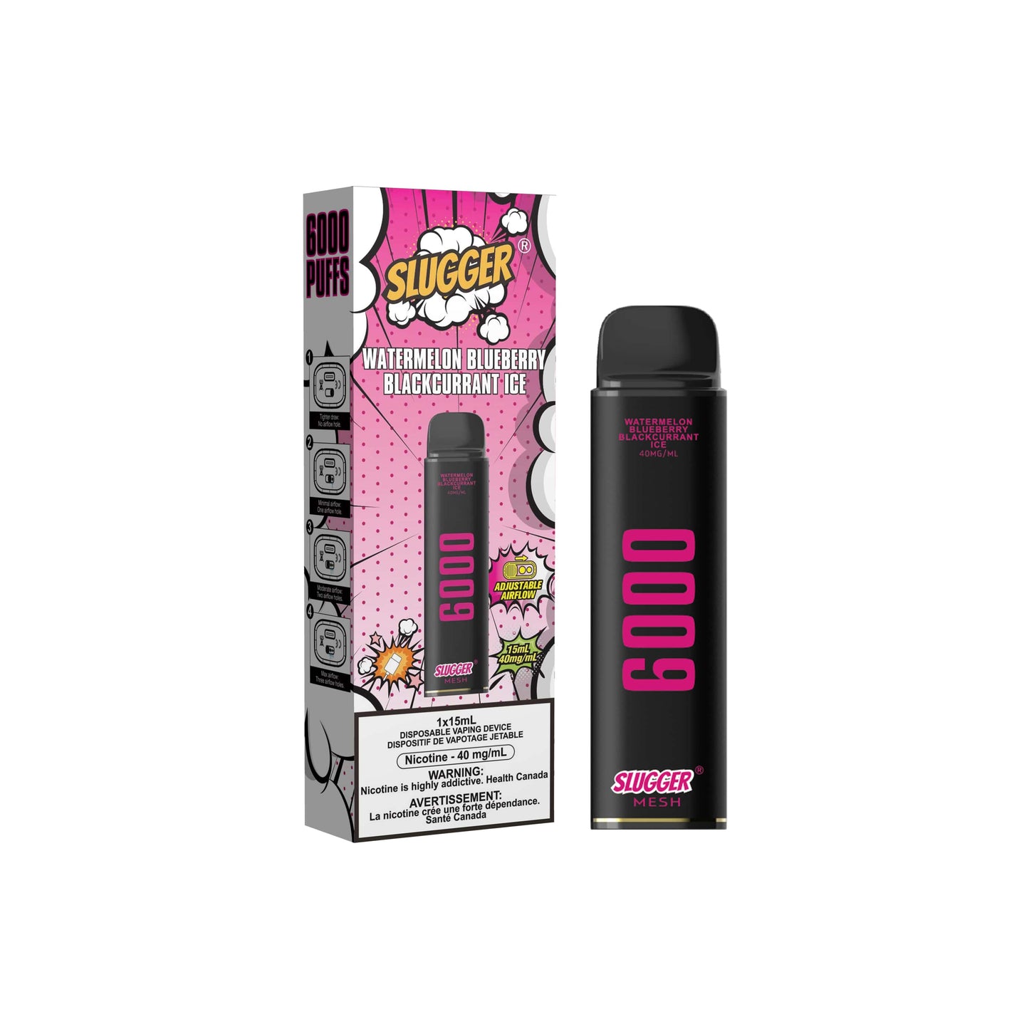 Slugger Watermelon Blueberry Blackcurrant Ice - 6000 Puffs Disposable