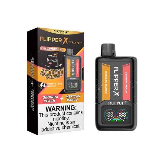 Flipper X By Rufpuf Georgia Peach + Mexican Mango Ice - 40,000 Puffs Disposable