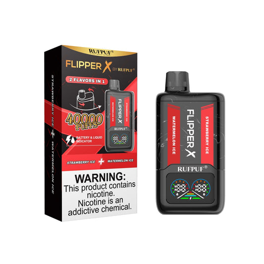 Flipper X By Rufpuf Strawberry Ice + Watermelon Ice - 40,000 Puffs Disposable