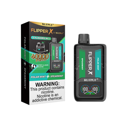 Flipper X By Rufpuf Polar Mint + Spearmint Ice - 40,000 Puffs Disposable