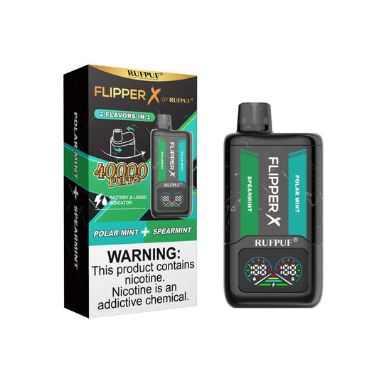 Flipper X By Rufpuf Polar Mint + Spearmint Ice - 40,000 Puffs Disposable